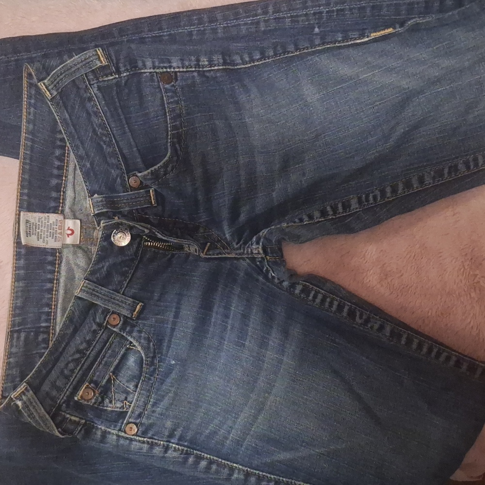 True Religion, Flap Pocket, Skinny Jeans, Size 27 long.